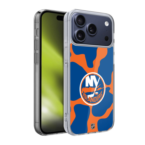NHL New York Islanders Cow Pattern Soft Gel Case for Apple iPhone 17 Pro