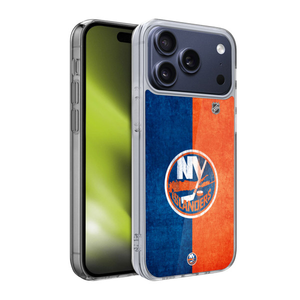 NHL New York Islanders Half Distressed Soft Gel Case for Apple iPhone 17 Pro