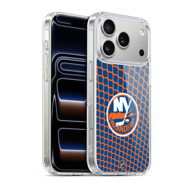 NHL New York Islanders Net Pattern Soft Gel Case for Apple iPhone 17 Pro