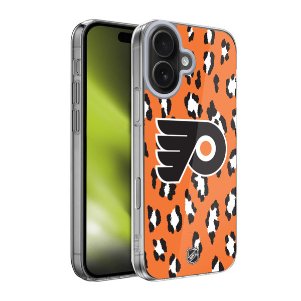 NHL Philadelphia Flyers Leopard Pattern Soft Gel Case for Apple iPhone 17