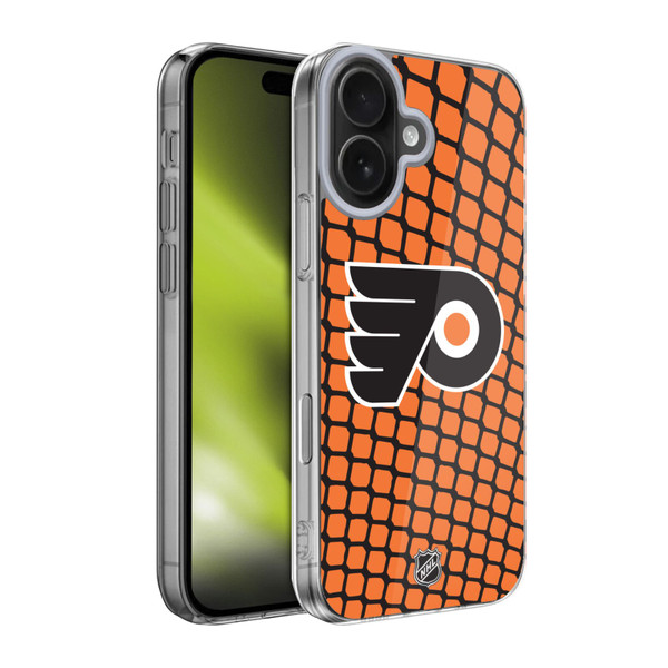 NHL Philadelphia Flyers Net Pattern Soft Gel Case for Apple iPhone 17