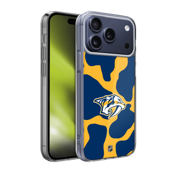 NHL Nashville Predators Cow Pattern Soft Gel Case for Apple iPhone 17 Pro Max