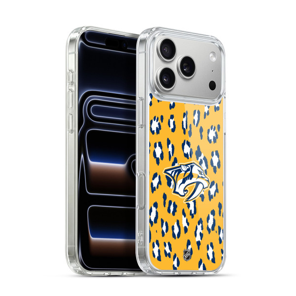 NHL Nashville Predators Leopard Pattern Soft Gel Case for Apple iPhone 17 Pro Max