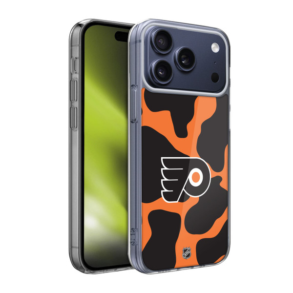 NHL Philadelphia Flyers Cow Pattern Soft Gel Case for Apple iPhone 17 Pro Max