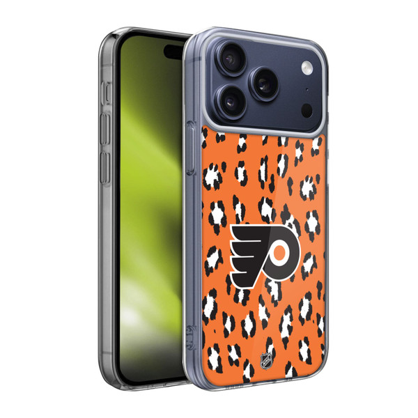NHL Philadelphia Flyers Leopard Pattern Soft Gel Case for Apple iPhone 17 Pro Max