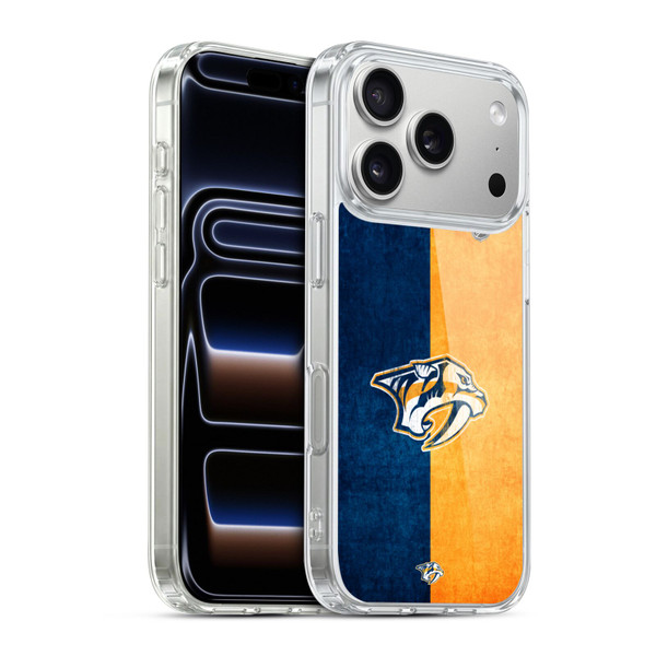 NHL Nashville Predators Half Distressed Soft Gel Case for Apple iPhone 17 Pro