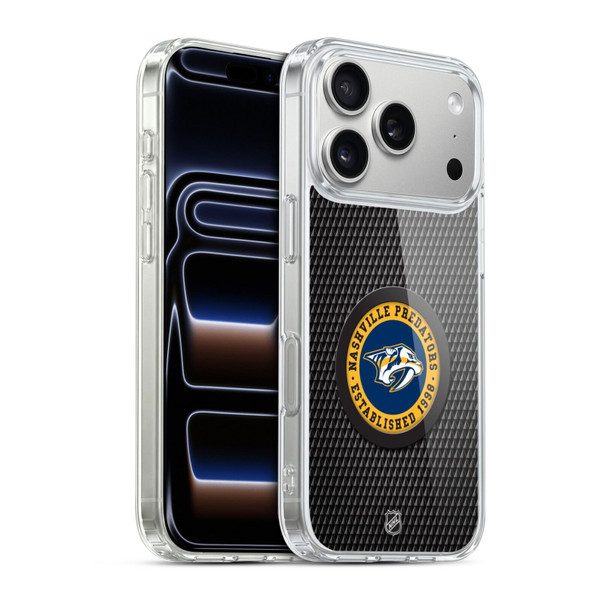 NHL Nashville Predators Puck Texture Soft Gel Case for Apple iPhone 17 Pro