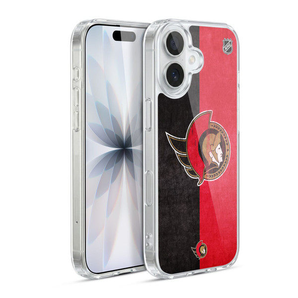 NHL Ottawa Senators Half Distressed Soft Gel Case for Apple iPhone 17