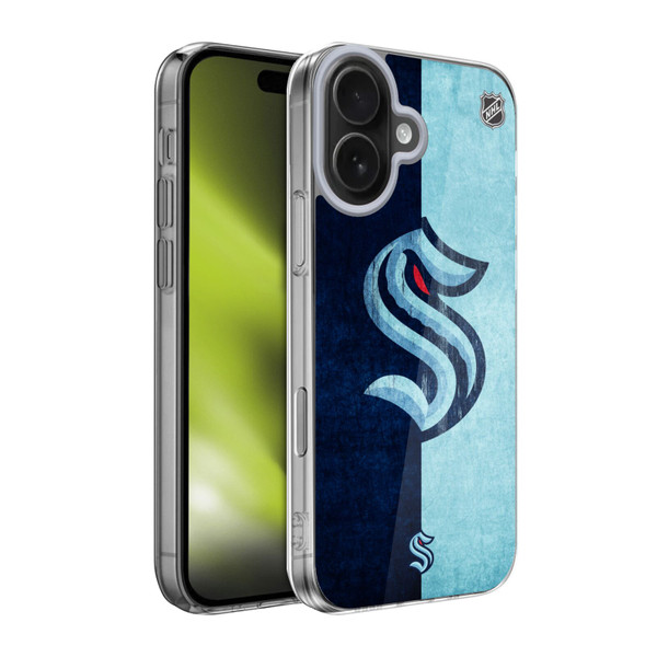 NHL Seattle Kraken Half Distressed Soft Gel Case for Apple iPhone 17