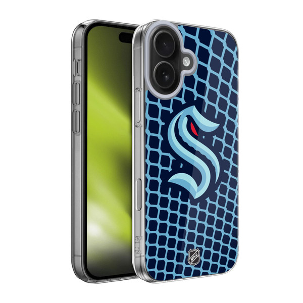 NHL Seattle Kraken Net Pattern Soft Gel Case for Apple iPhone 17