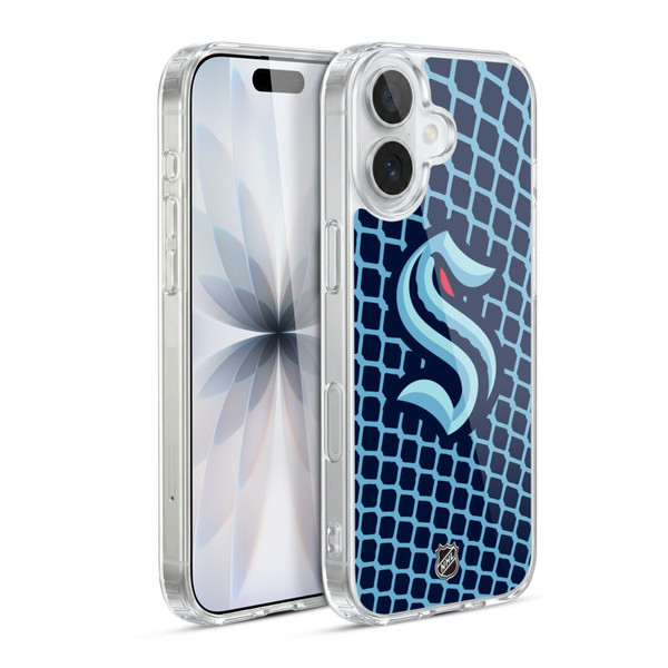 NHL Seattle Kraken Net Pattern Soft Gel Case for Apple iPhone 17