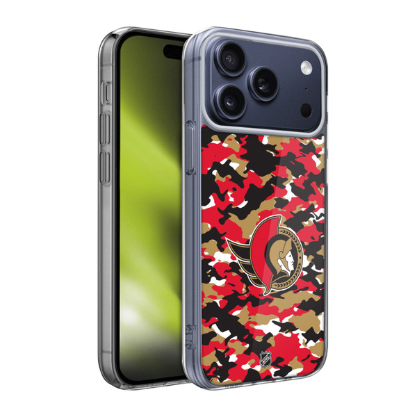 NHL Ottawa Senators Camouflage Soft Gel Case for Apple iPhone 17 Pro Max