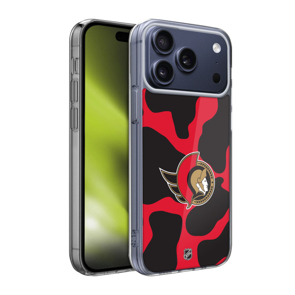 NHL Ottawa Senators Cow Pattern Soft Gel Case for Apple iPhone 17 Pro Max