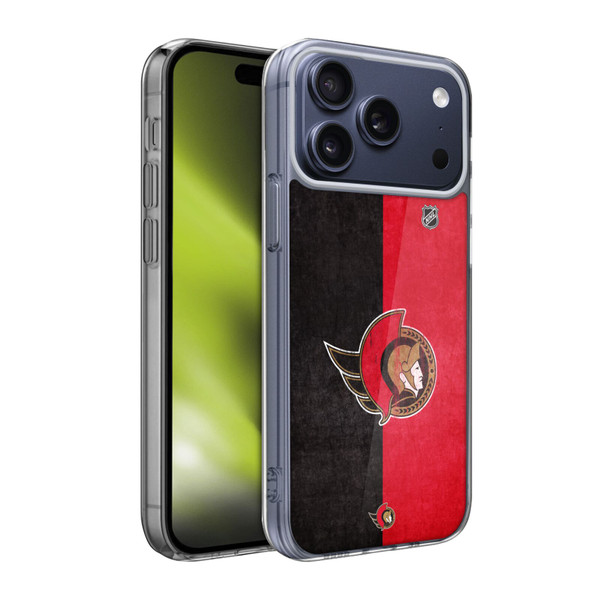NHL Ottawa Senators Half Distressed Soft Gel Case for Apple iPhone 17 Pro Max