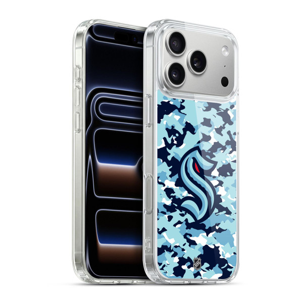 NHL Seattle Kraken Camouflage Soft Gel Case for Apple iPhone 17 Pro Max