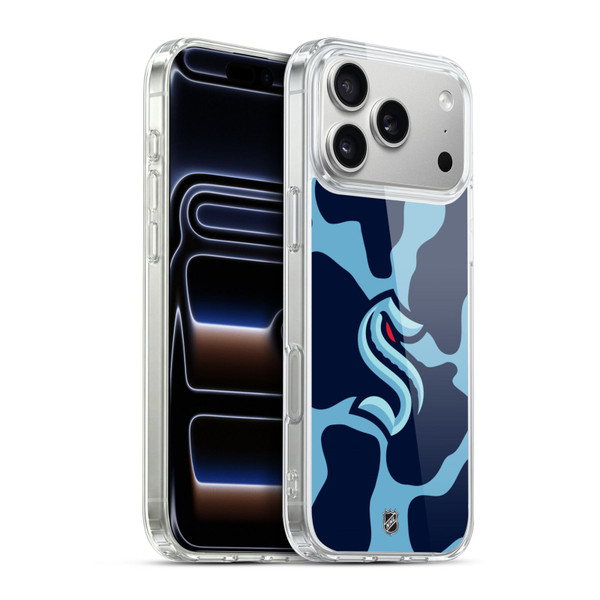 NHL Seattle Kraken Cow Pattern Soft Gel Case for Apple iPhone 17 Pro Max