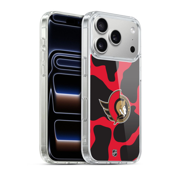 NHL Ottawa Senators Cow Pattern Soft Gel Case for Apple iPhone 17 Pro