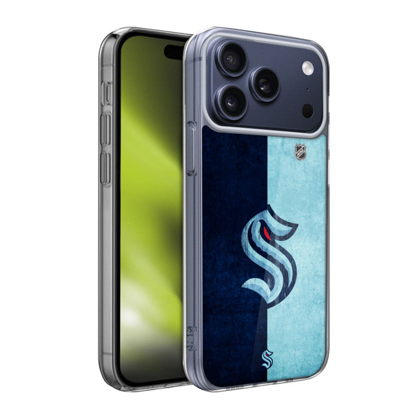 NHL Seattle Kraken Half Distressed Soft Gel Case for Apple iPhone 17 Pro Max