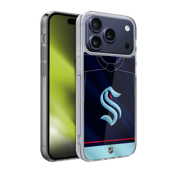 NHL Seattle Kraken Jersey Soft Gel Case for Apple iPhone 17 Pro