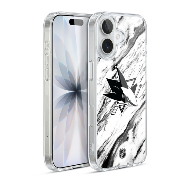 NHL San Jose Sharks Marble Soft Gel Case for Apple iPhone 17