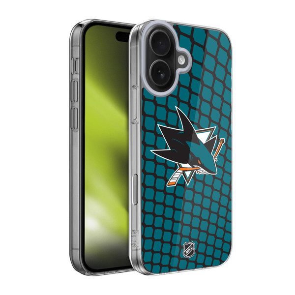 NHL San Jose Sharks Net Pattern Soft Gel Case for Apple iPhone 17