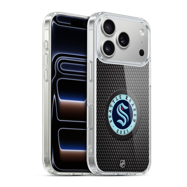 NHL Seattle Kraken Puck Texture Soft Gel Case for Apple iPhone 17 Pro