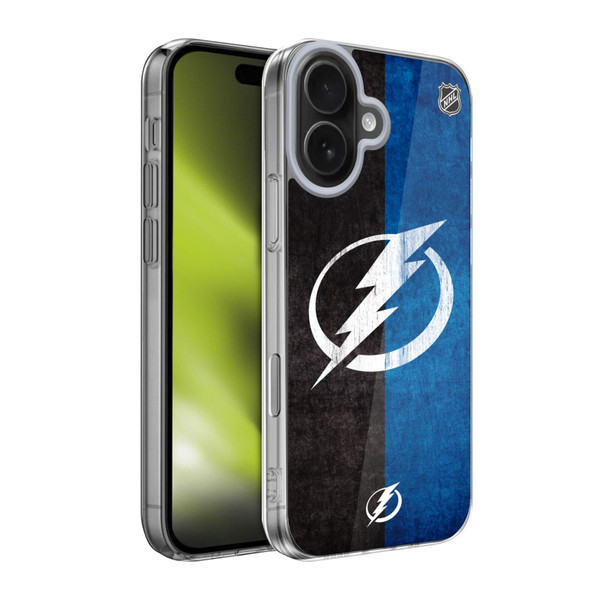 NHL Tampa Bay Lightning Half Distressed Soft Gel Case for Apple iPhone 17