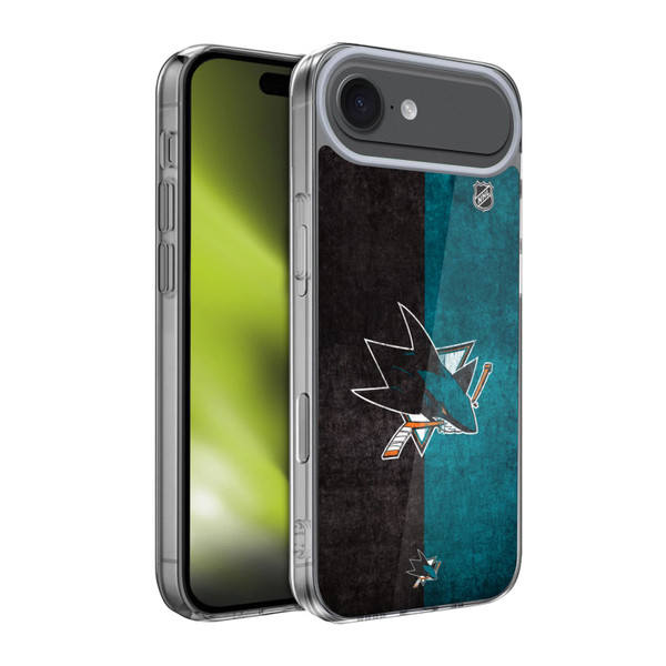 NHL San Jose Sharks Half Distressed Soft Gel Case for Apple iPhone 17 Air