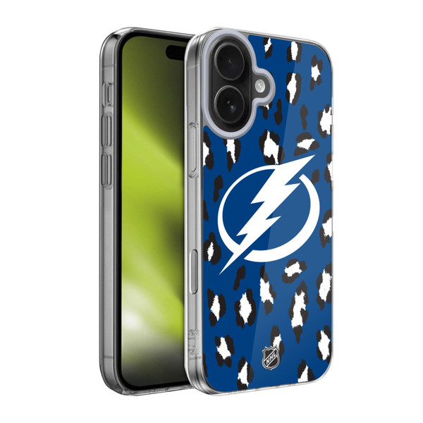 NHL Tampa Bay Lightning Leopard Pattern Soft Gel Case for Apple iPhone 17
