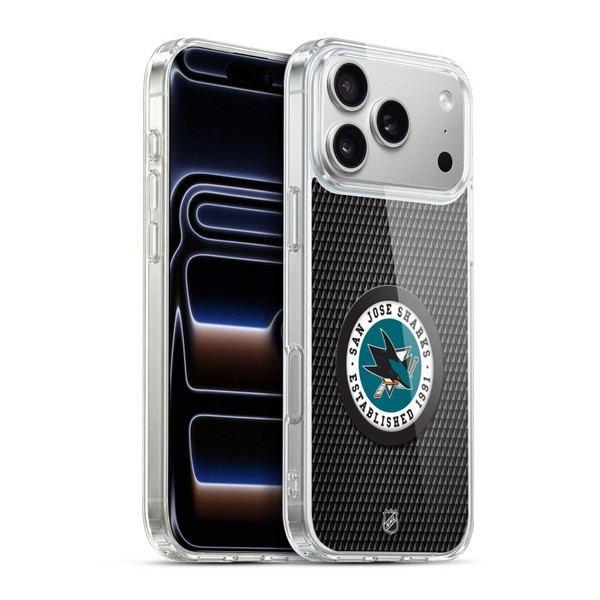 NHL San Jose Sharks Puck Texture Soft Gel Case for Apple iPhone 17 Pro Max