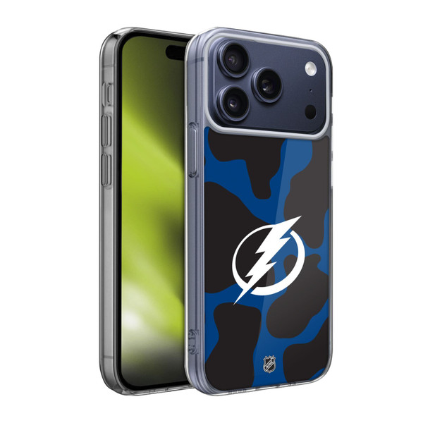 NHL Tampa Bay Lightning Cow Pattern Soft Gel Case for Apple iPhone 17 Pro Max
