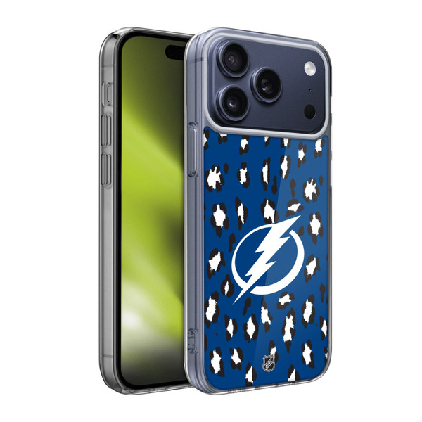 NHL Tampa Bay Lightning Leopard Pattern Soft Gel Case for Apple iPhone 17 Pro Max