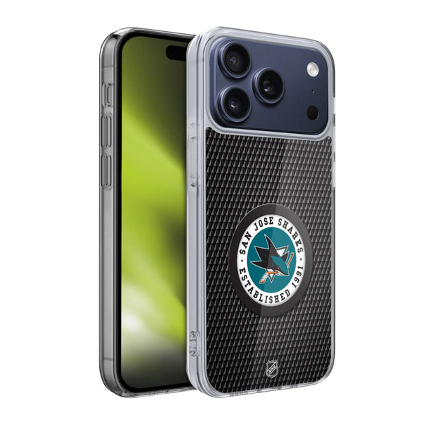 NHL San Jose Sharks Puck Texture Soft Gel Case for Apple iPhone 17 Pro