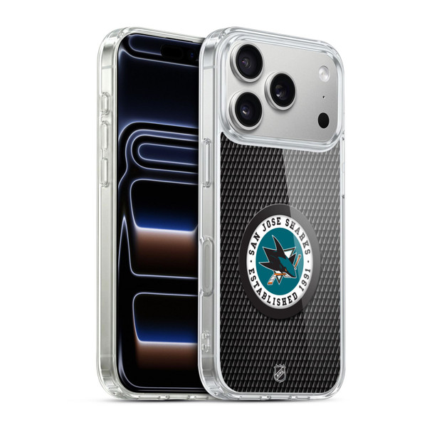 NHL San Jose Sharks Puck Texture Soft Gel Case for Apple iPhone 17 Pro