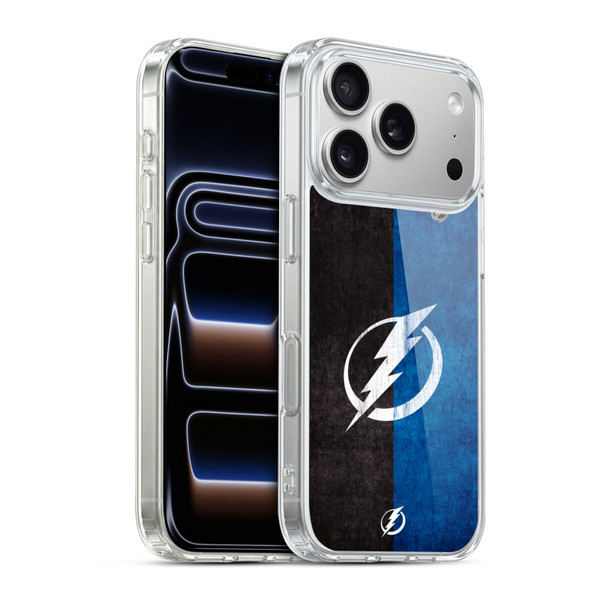NHL Tampa Bay Lightning Half Distressed Soft Gel Case for Apple iPhone 17 Pro