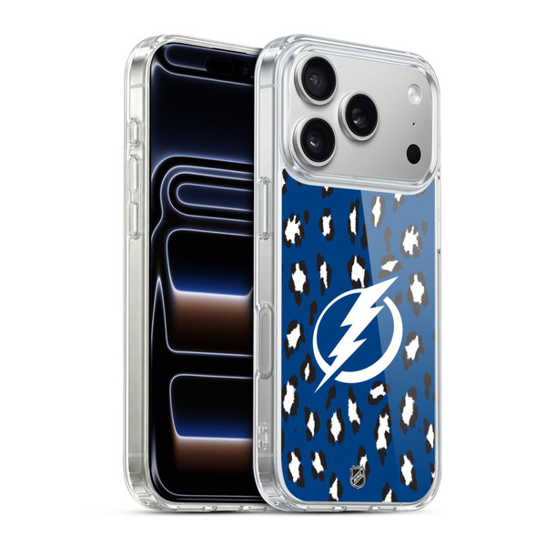 NHL Tampa Bay Lightning Leopard Pattern Soft Gel Case for Apple iPhone 17 Pro