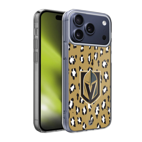 NHL Vegas Golden Knights Leopard Pattern Soft Gel Case for Apple iPhone 17 Pro Max