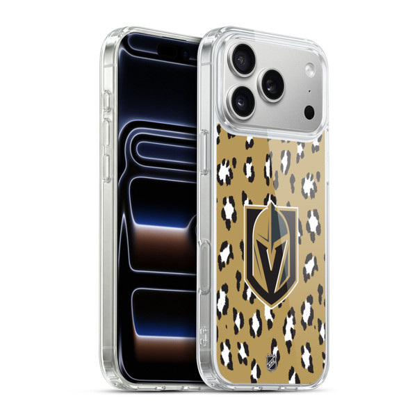 NHL Vegas Golden Knights Leopard Pattern Soft Gel Case for Apple iPhone 17 Pro Max