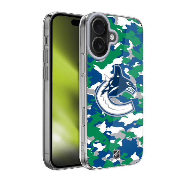 NHL Vancouver Canucks Camouflage Soft Gel Case for Apple iPhone 17