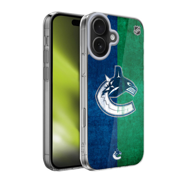 NHL Vancouver Canucks Half Distressed Soft Gel Case for Apple iPhone 17
