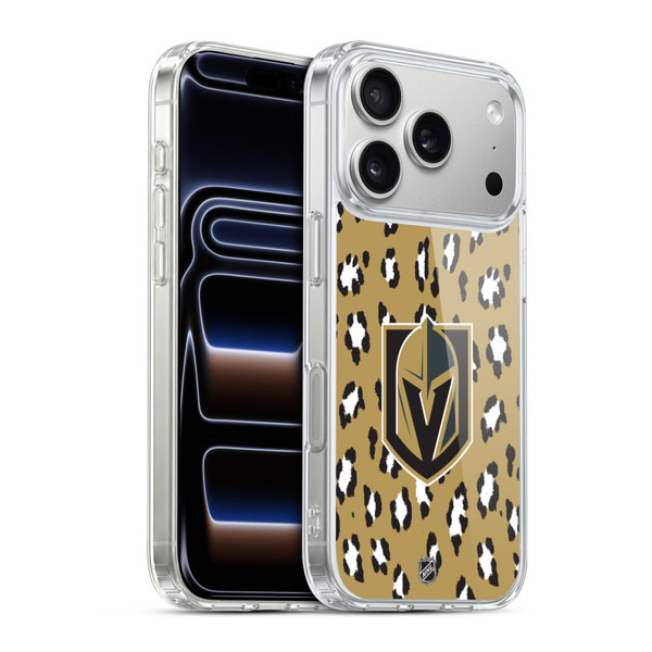 NHL Vegas Golden Knights Leopard Pattern Soft Gel Case for Apple iPhone 17 Pro