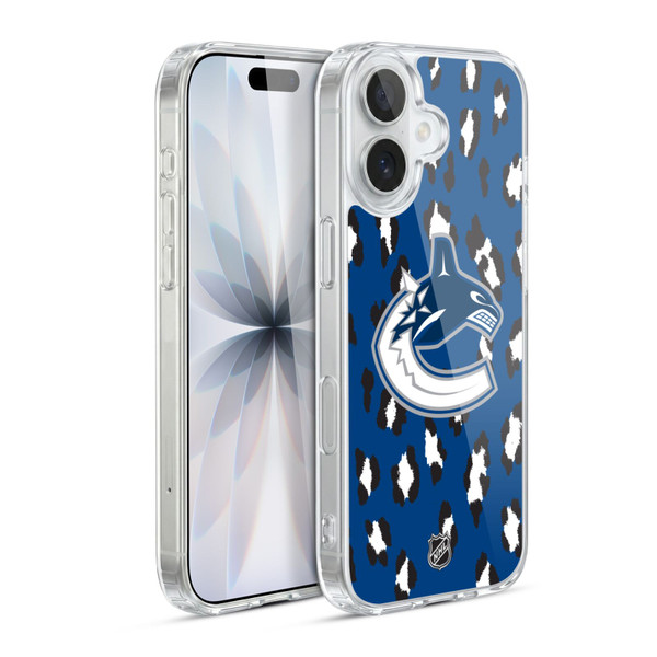 NHL Vancouver Canucks Leopard Pattern Soft Gel Case for Apple iPhone 17