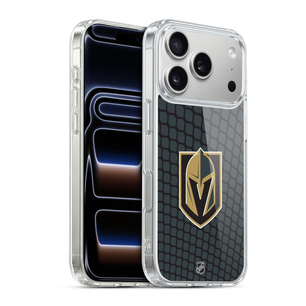 NHL Vegas Golden Knights Net Pattern Soft Gel Case for Apple iPhone 17 Pro