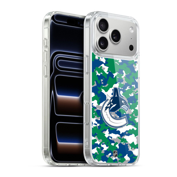 NHL Vancouver Canucks Camouflage Soft Gel Case for Apple iPhone 17 Pro Max