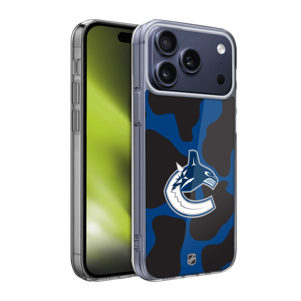 NHL Vancouver Canucks Cow Pattern Soft Gel Case for Apple iPhone 17 Pro Max