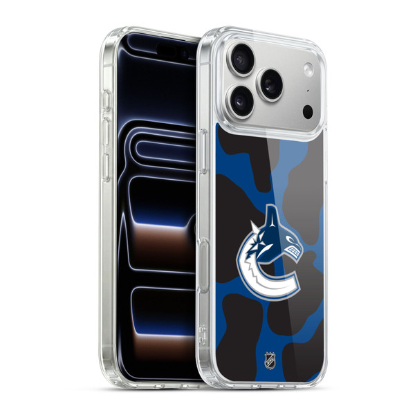 NHL Vancouver Canucks Cow Pattern Soft Gel Case for Apple iPhone 17 Pro Max
