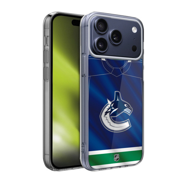 NHL Vancouver Canucks Jersey Soft Gel Case for Apple iPhone 17 Pro Max