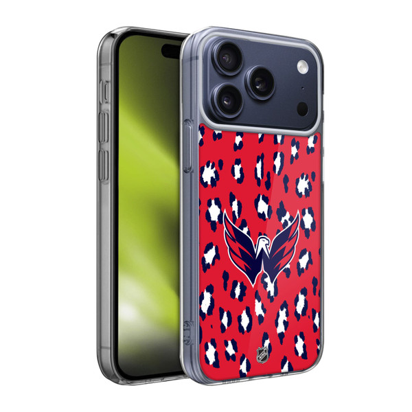 NHL Washington Capitals Leopard Pattern Soft Gel Case for Apple iPhone 17 Pro Max