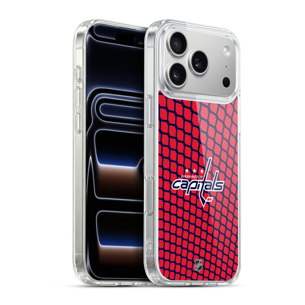 NHL Washington Capitals Net Pattern Soft Gel Case for Apple iPhone 17 Pro Max