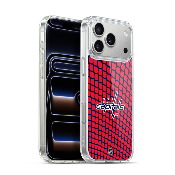 NHL Washington Capitals Net Pattern Soft Gel Case for Apple iPhone 17 Pro Max